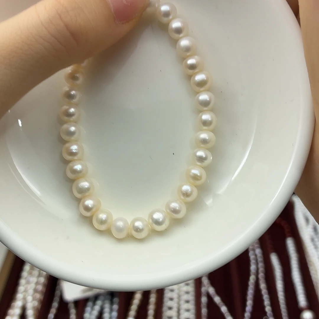 银S925镶嵌淡水珍珠项链91微暇