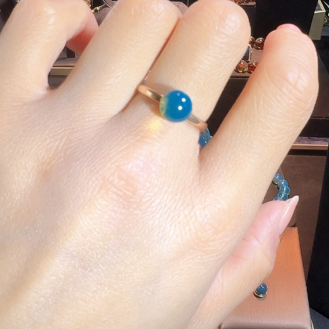 琥珀银S925镶嵌戒指多米尼加