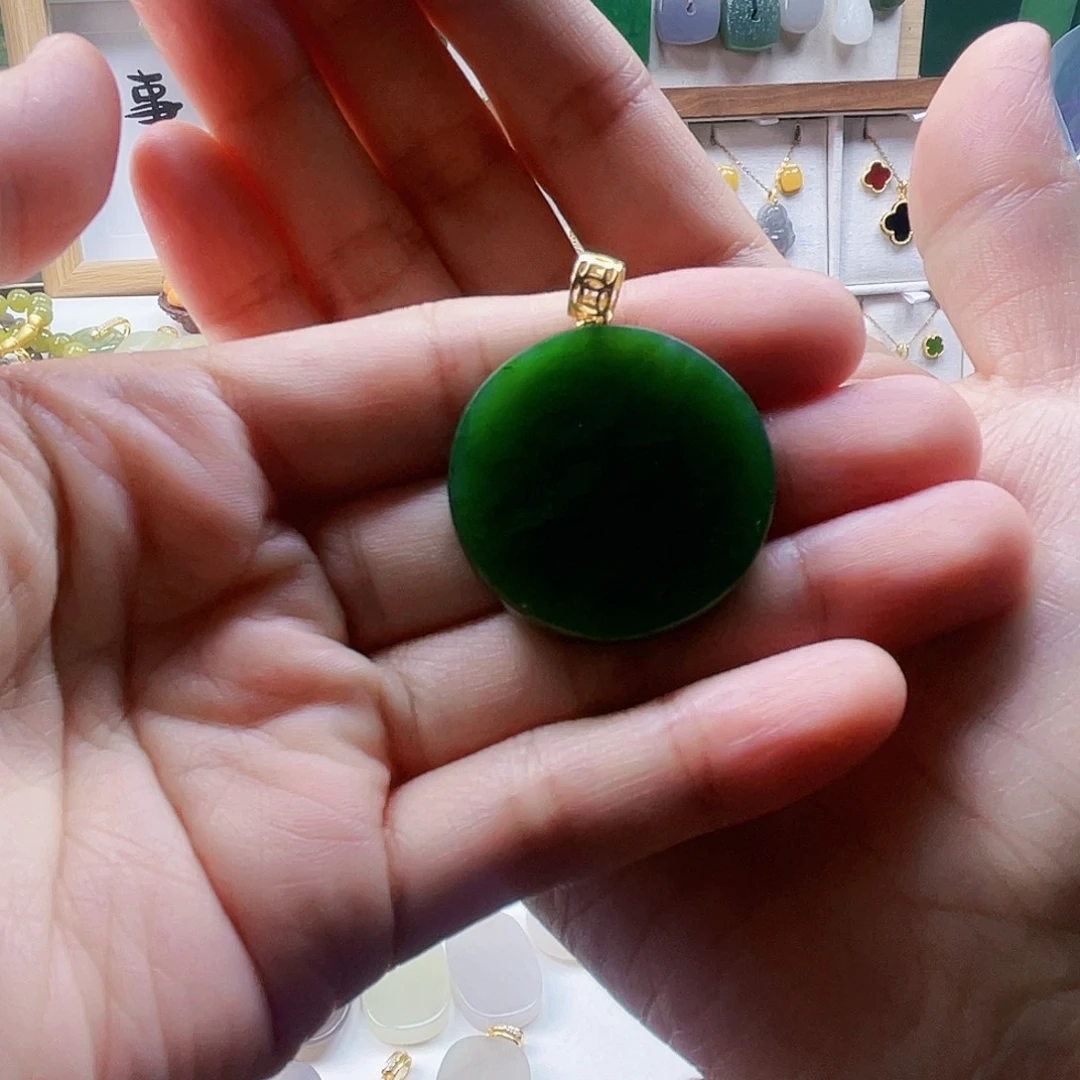 和田玉银S925镀金镶嵌吊坠(不含链)R****儿