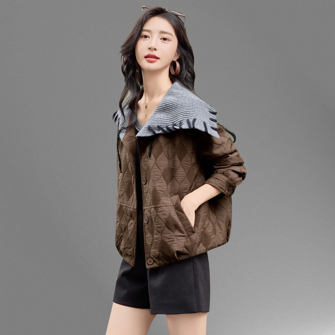 韩系针织海军领短款外套女2025秋季新款设计感时尚休闲夹克短上衣