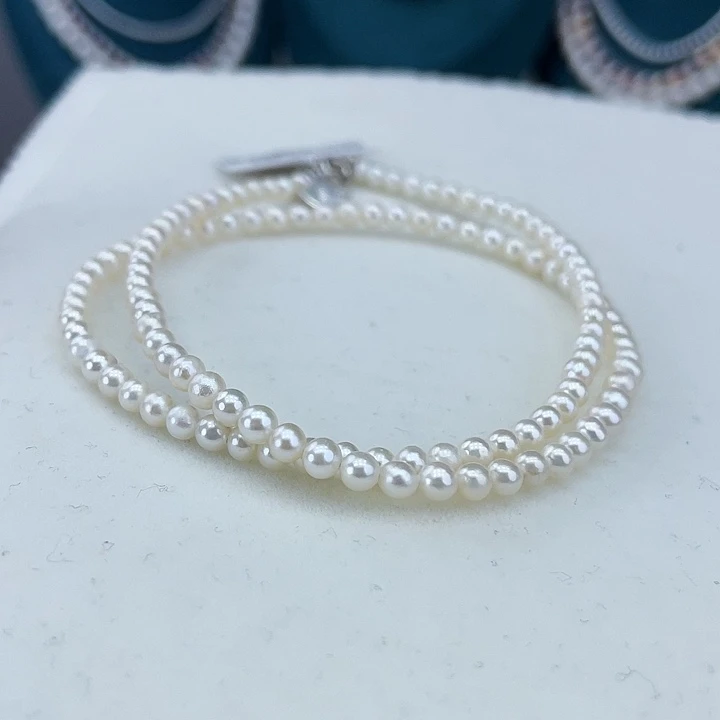 淡水珍珠颈饰银S925镶嵌3-4