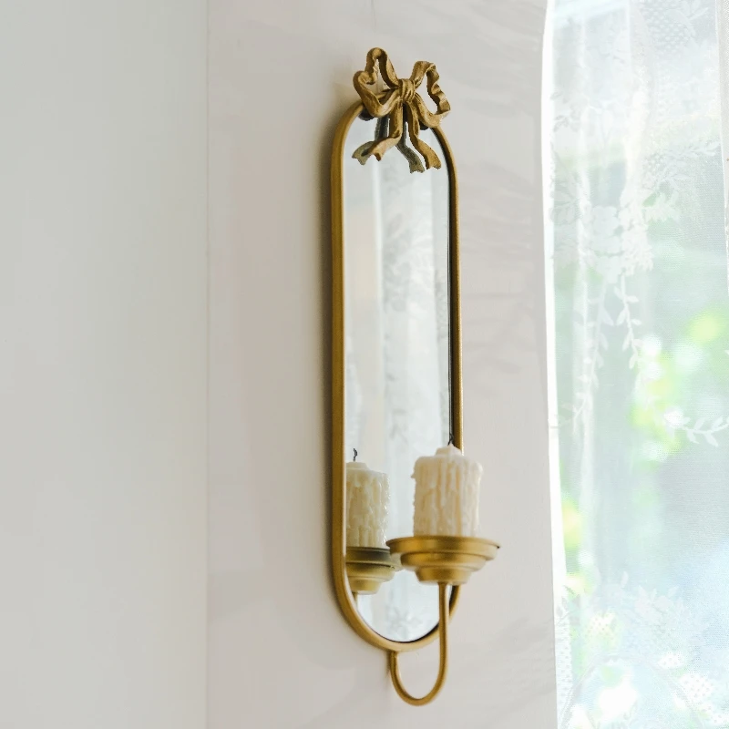 悦澜居新不识月法式复古百搭高级镜子烛台