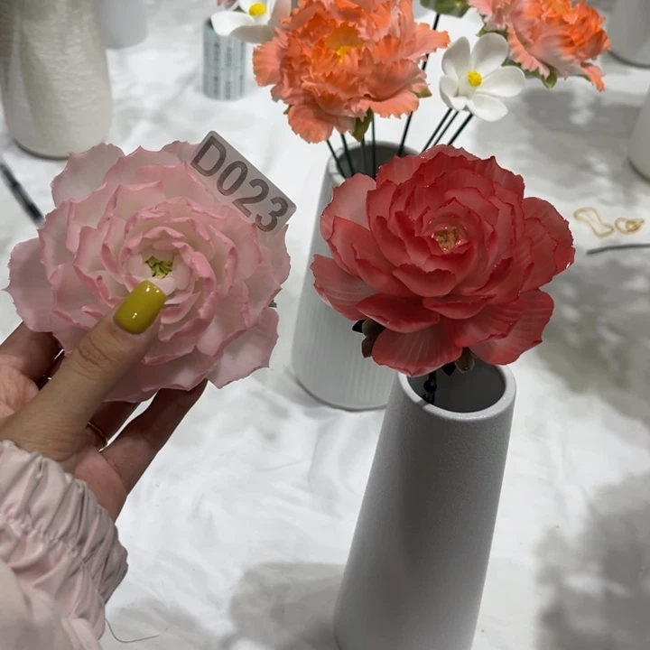 安****陶瓷花手工捏制D023不花瓶