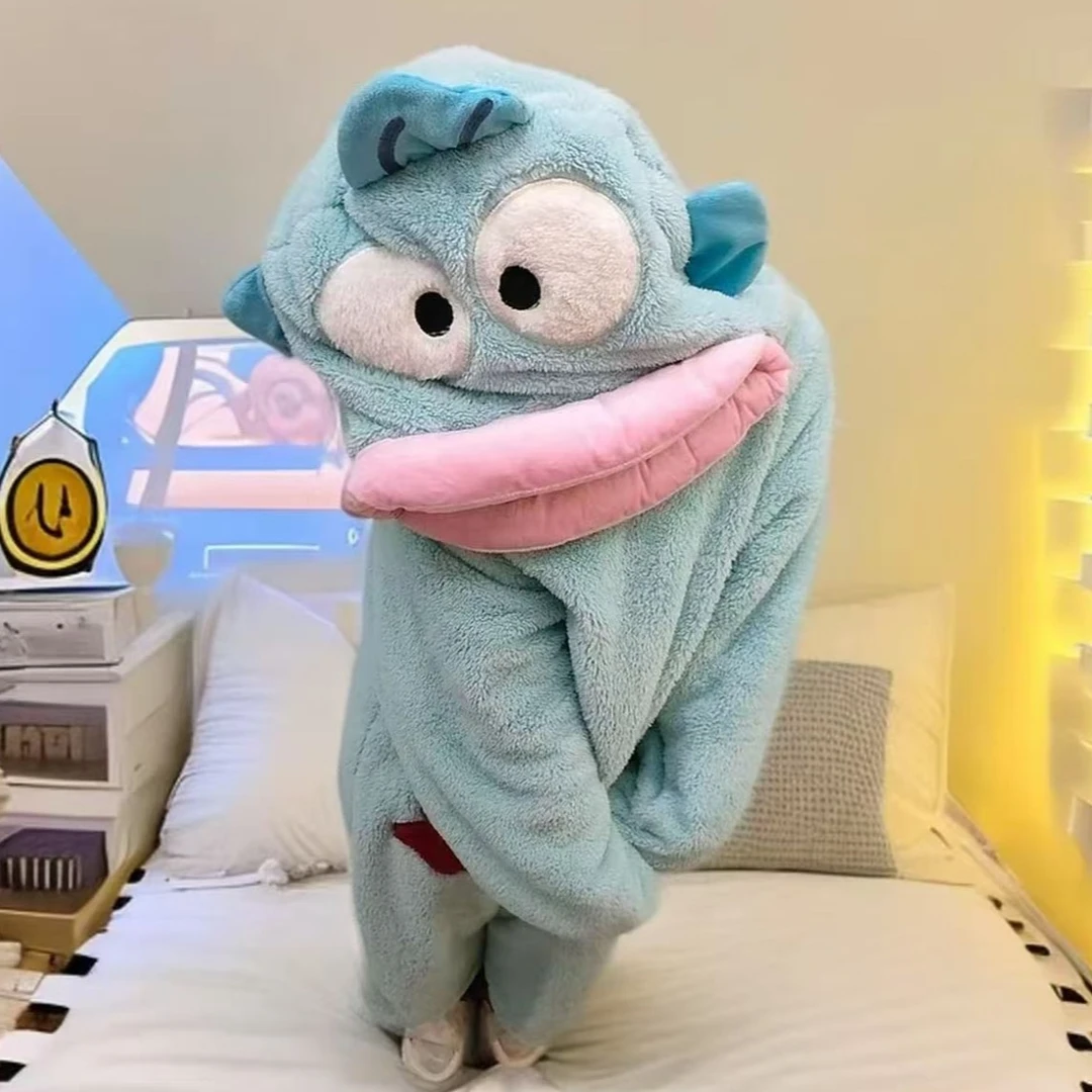 小丑鱼连体女珊瑚绒家居服情侣睡袍汉顿搞怪丑鱼冬季女大学生睡衣