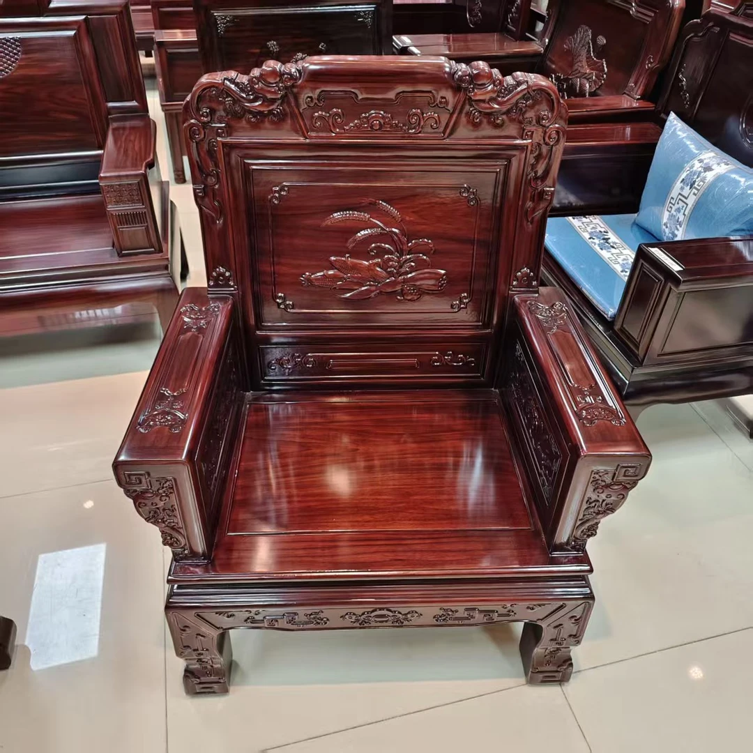 酸枝木 五谷丰登单人位尺寸长：83宽56坐高40背高107