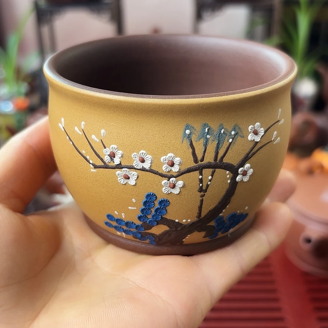 茶壶紫砂主人杯紫泥160cc