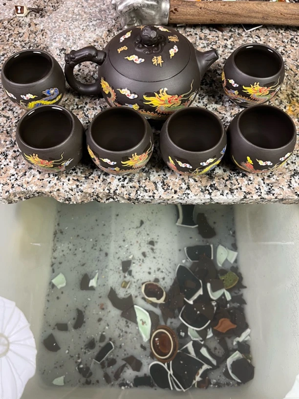 大容量500毫升一壶六龙蛋杯变色凤鸣七件套