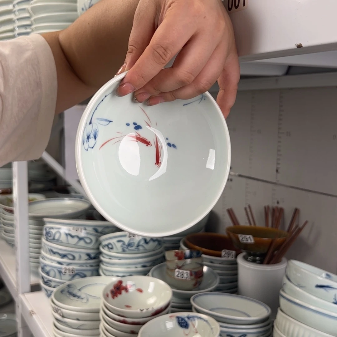 碗大瑕手绘画鱼5.5寸古碗（单只装）