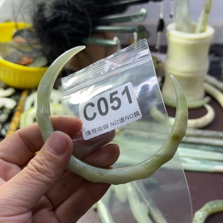 蛇纹石玉发饰合金麦***仙