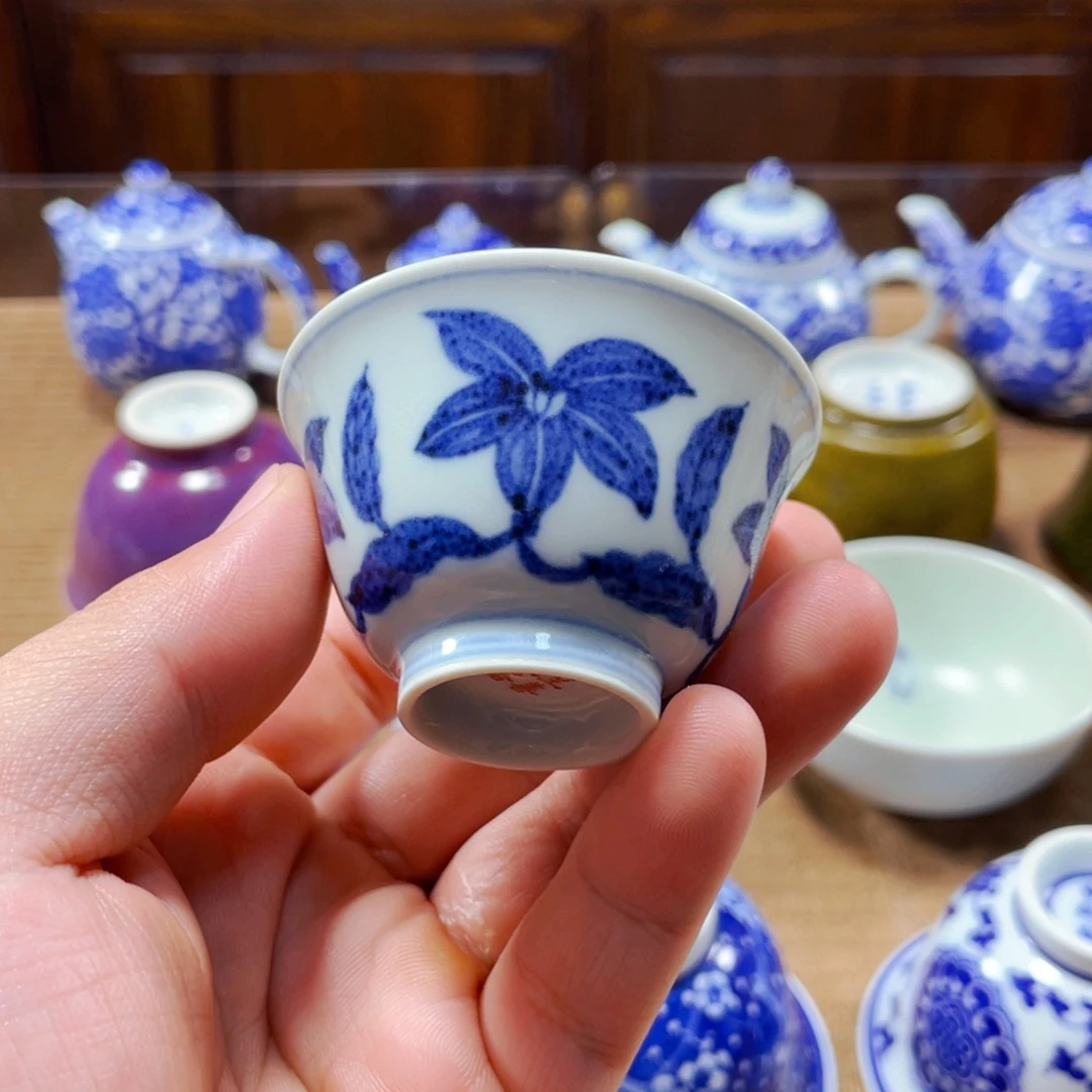 至善雅器栀子花小撇口杯