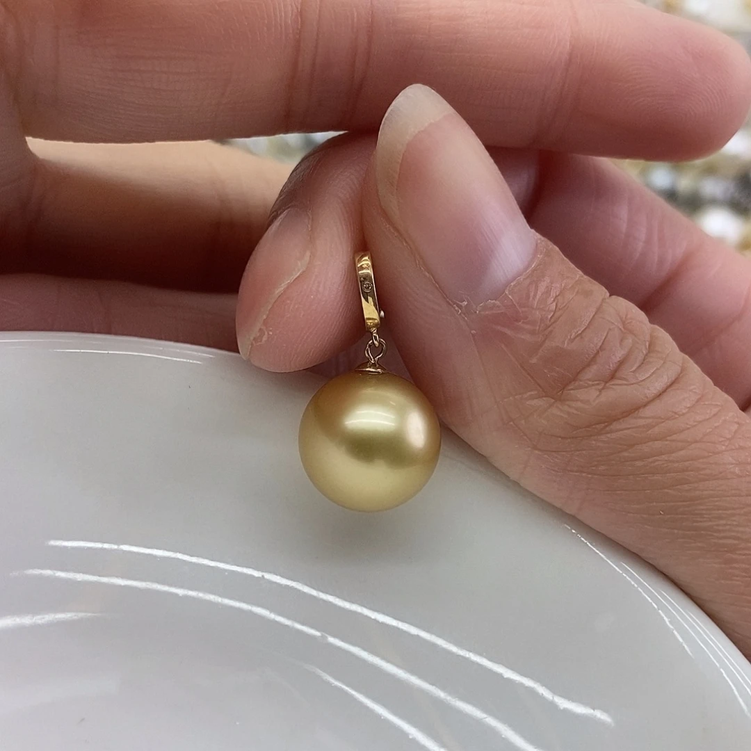 吊坠(不含链)海水珍珠18K金镶嵌