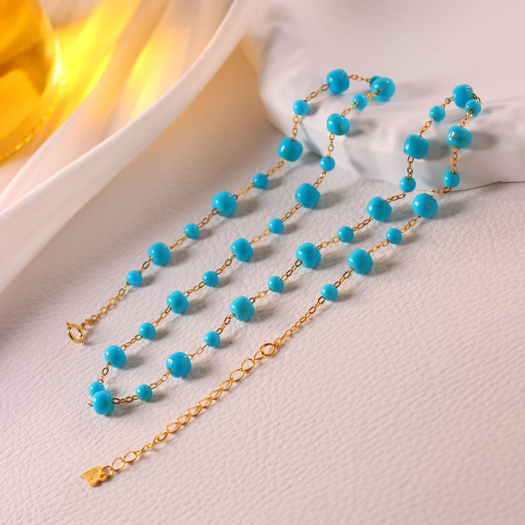 【库存放价】美松睡美人绿松石老型满天星项链 多样性发一 LX596