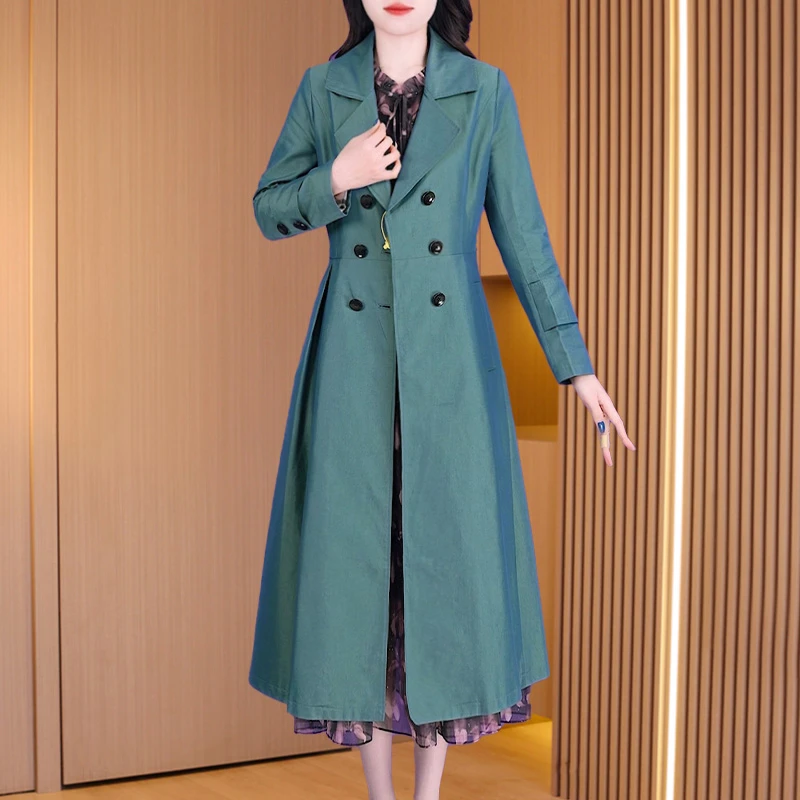 【可蓓儿】品牌高档杭州意法风衣外套2025新款春中长款妈妈爆款大衣