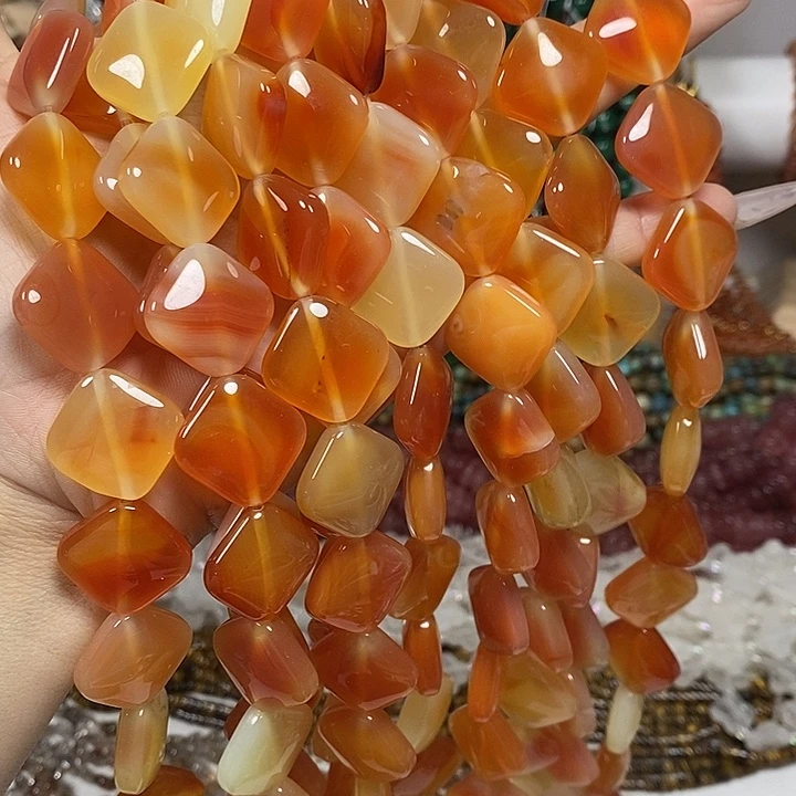 玛瑙/玉髓未镶嵌珠宝半成品玛瑙卡20mm一条