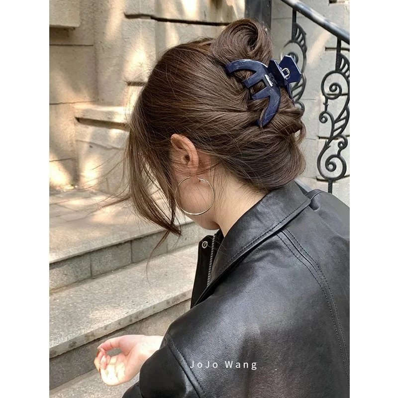 miu蓝小方气质抓夹简约金标发抓高级发夹夏季气质韩国发饰头饰品