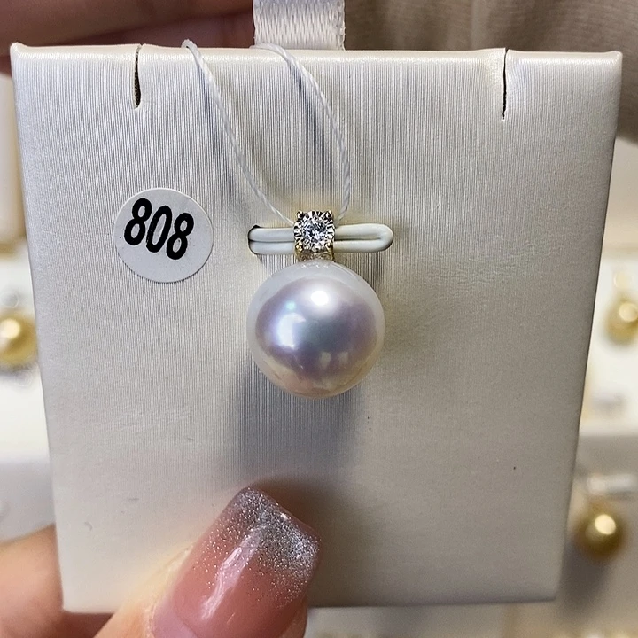 海水珍珠吊坠(不含链)18K金镶嵌