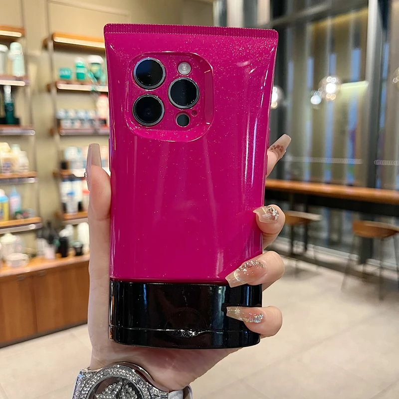 适用苹果系列iPhone16手机壳时尚感绿色洗面奶硅胶全包防摔保护套