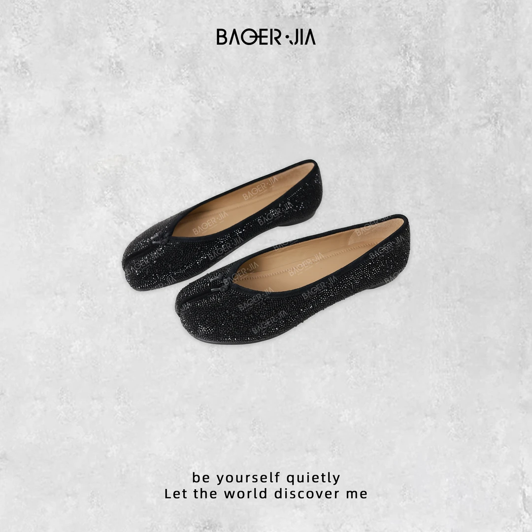 15-宝儿家含幂BM25925102XQ分趾鞋闪钻平底时尚浅口单鞋