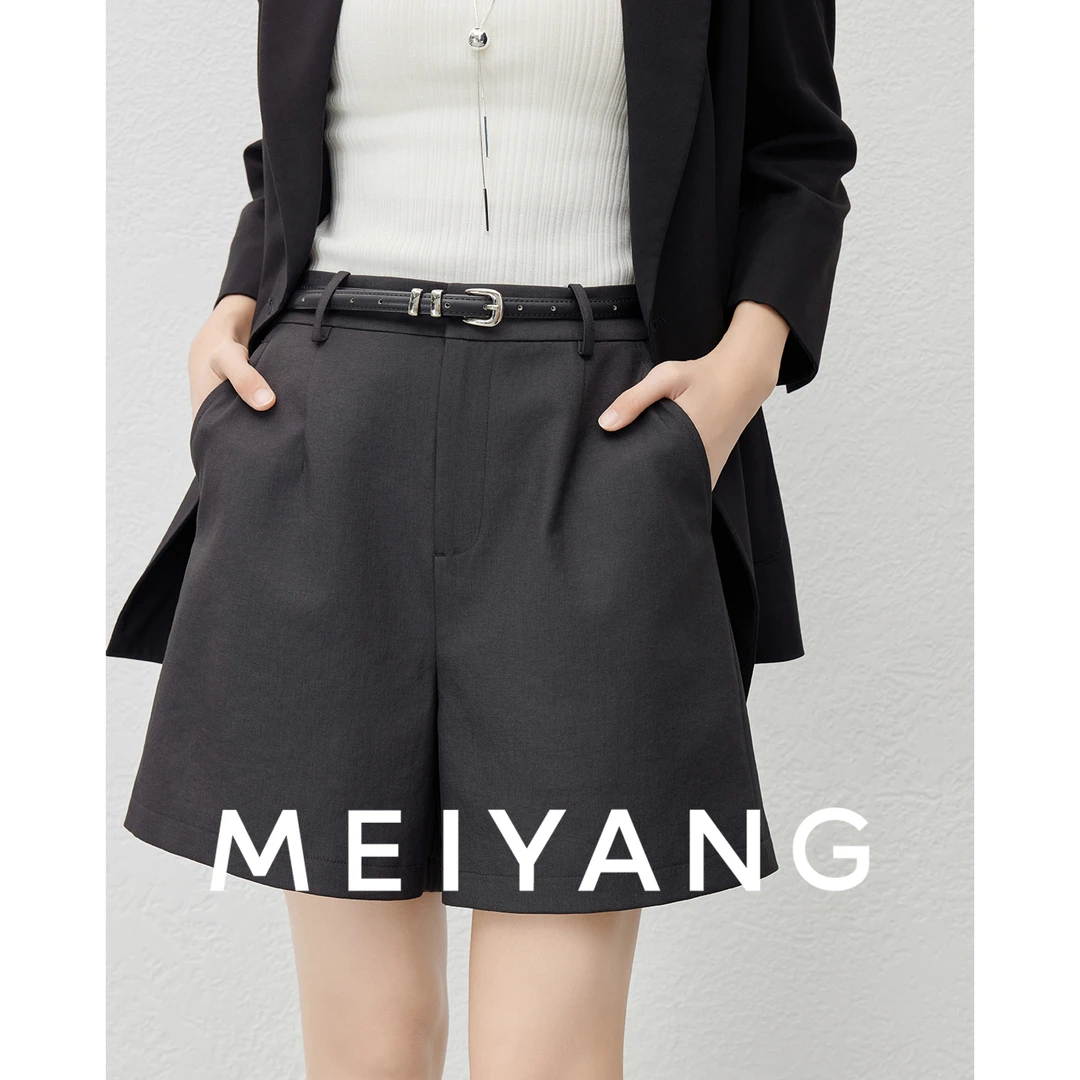 A美洋MEIYANG【商场同款】轻装短裤 空气感高腰宽松休闲裤-周一