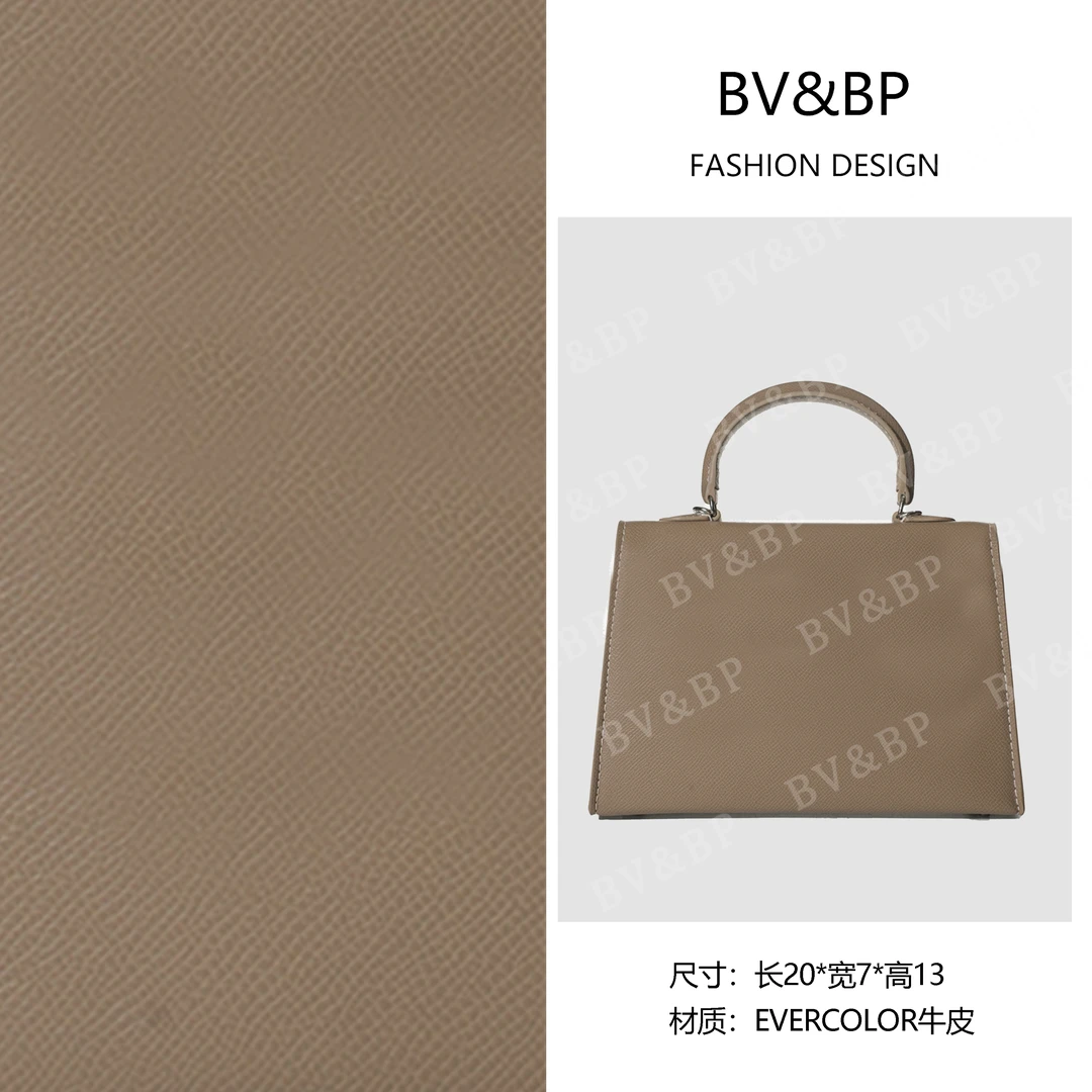 BV&BP· 原创设计 真皮高定手提单肩包 BV19-1-大象灰（双肩带）