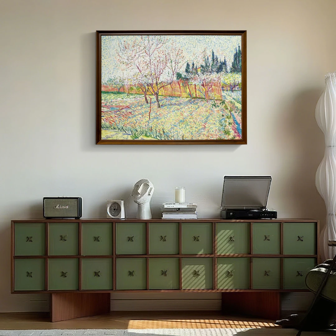 中古风装饰画餐厅卧室法式复古小众艺术设计师挂画感实木框文艺花