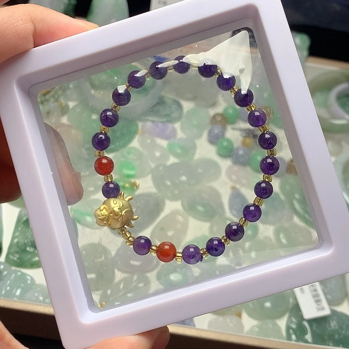 紫晶颈饰未镶嵌紫