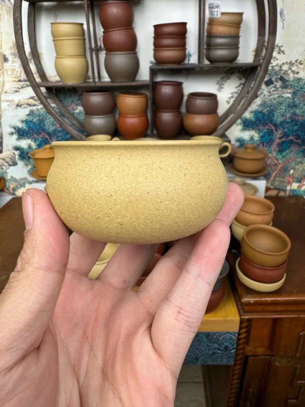 原矿紫砂宝山本绿禅定杯佛肚杯普洱杯100cc左右