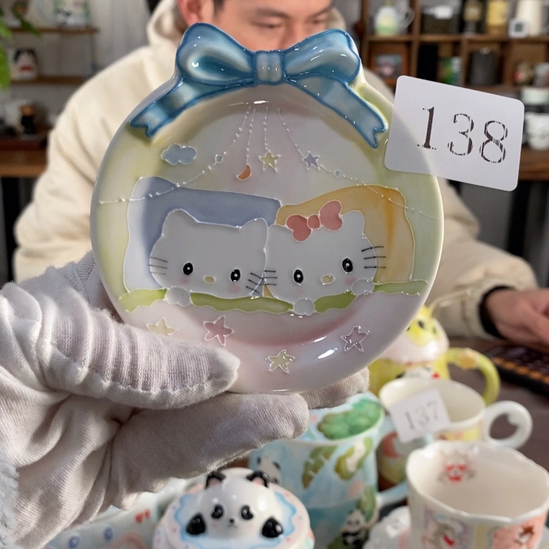 瓷片景德镇釉下彩手绘