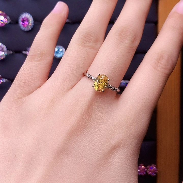 蓝宝石戒指银S925镶嵌