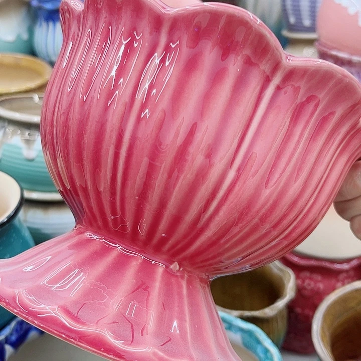 多肉绿植陶瓷花盆9.9包邮，有孔