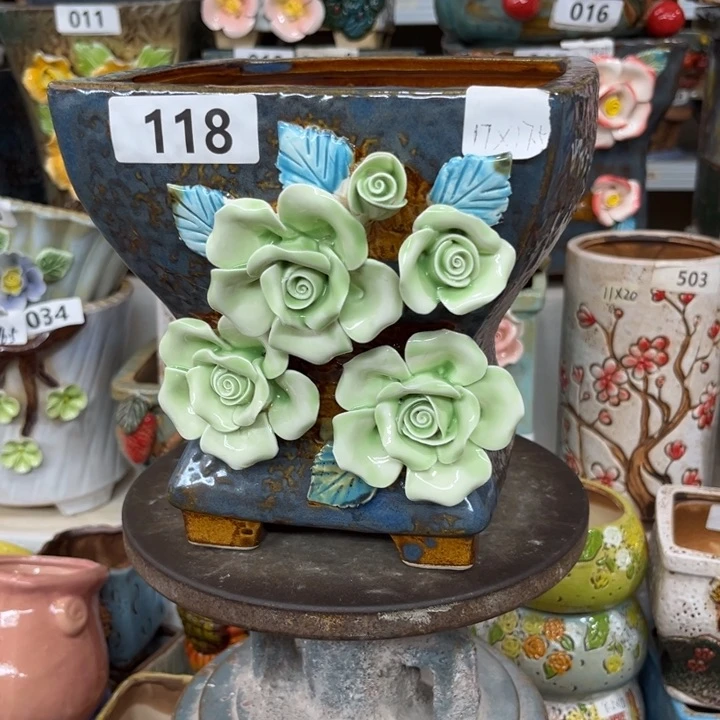 紫砂花盆粗陶材质多肉花盆