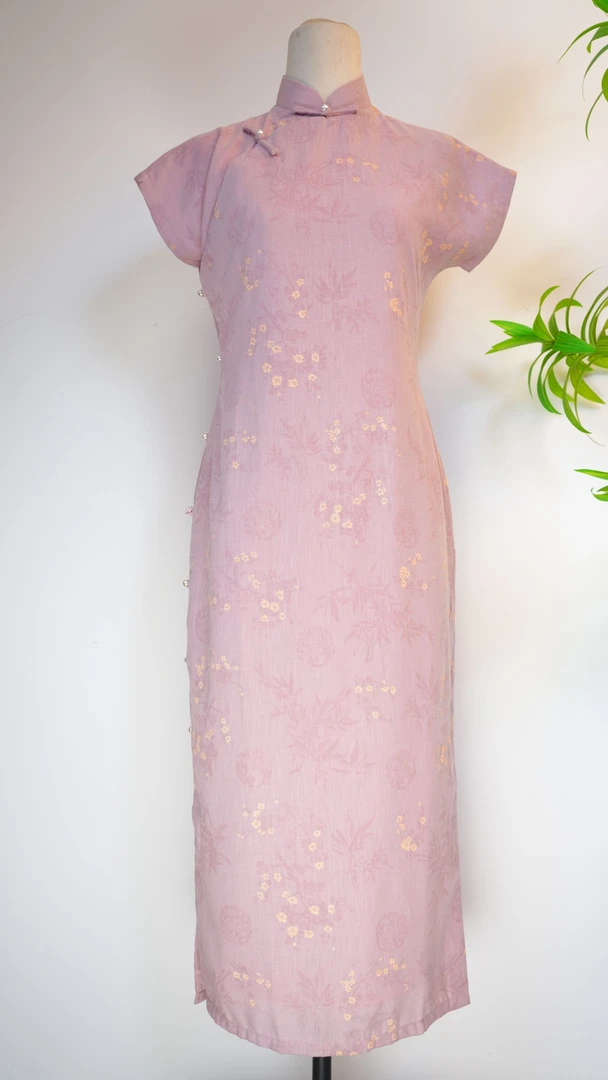 【樱粉】新款全开襟旗袍130cm