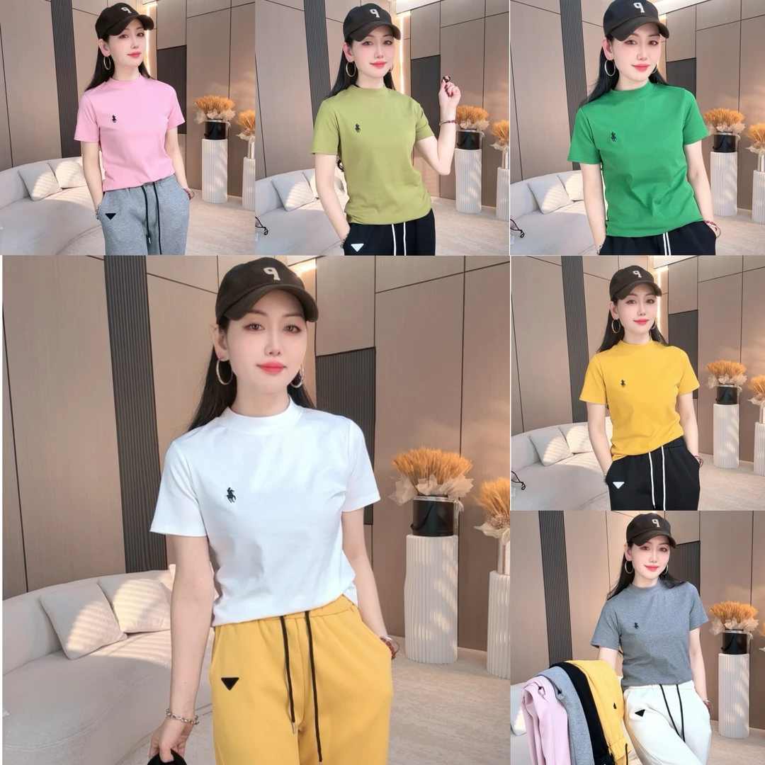 【5803 】2025新款春夏季女士纯色圆领短袖简约百搭洋气经典