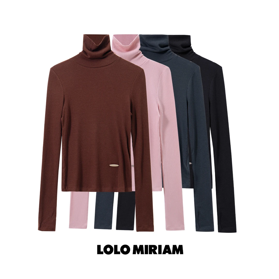LOLO MIRIAM | 25秋 打底高领毛衣来赛尔羊毛T恤修身313W8T001