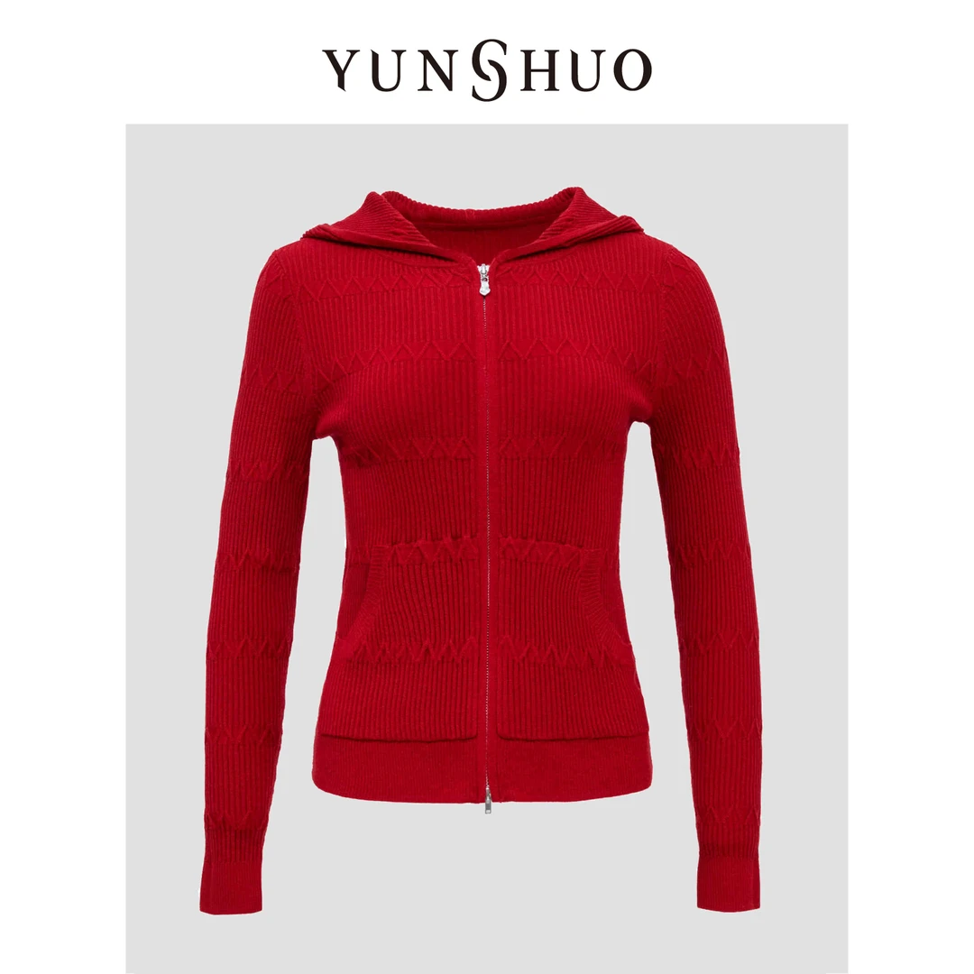 允硕新年战袍开运搭配秋冬新品百搭气质简约显瘦毛开衫729289