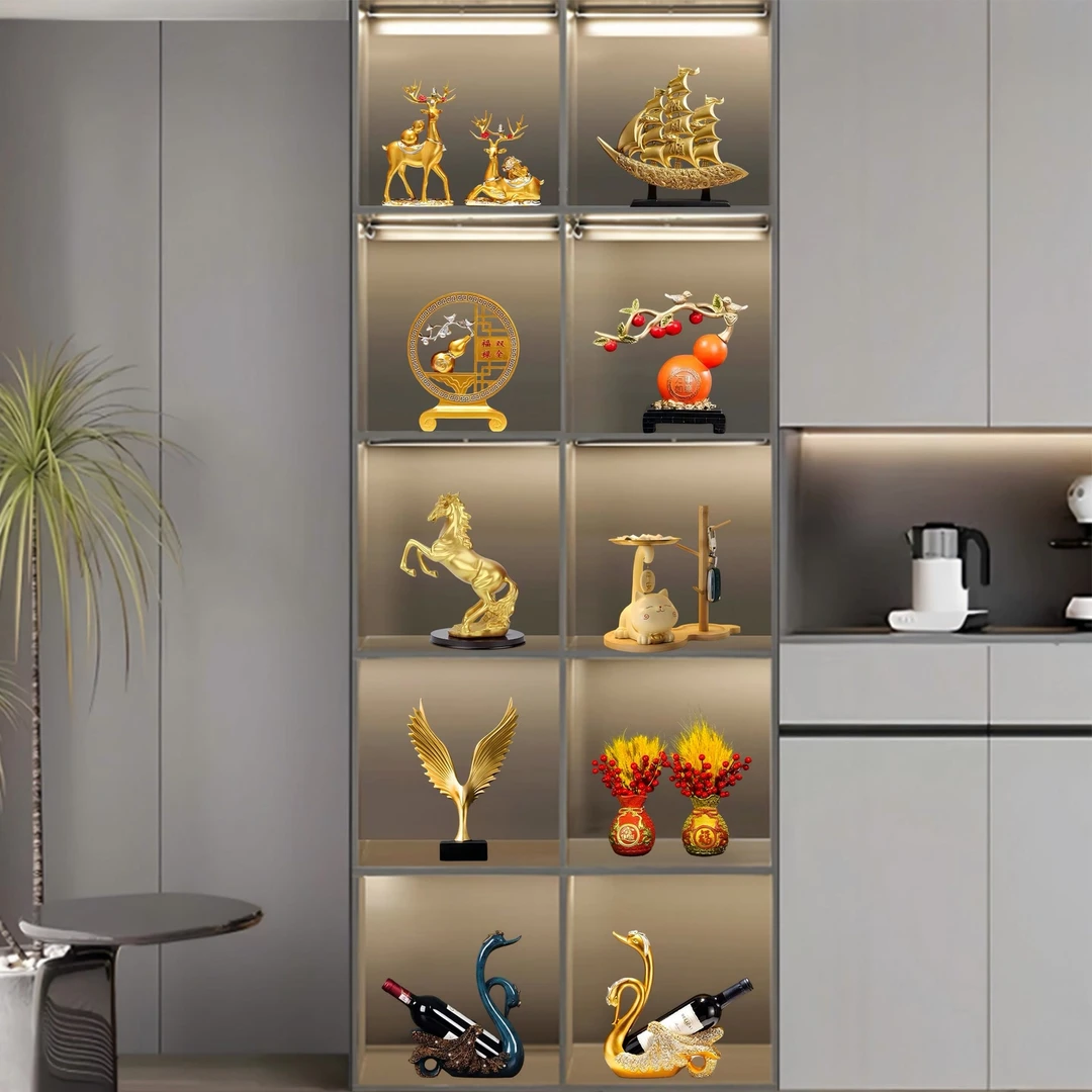 高品质奢华高档套装摆件轻奢家用新中式创业客厅装饰品家居摆件