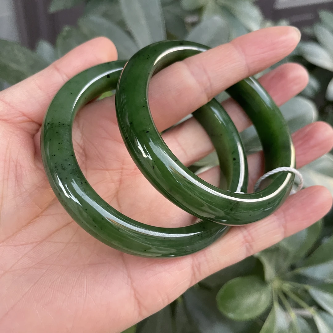 纯天然俄罗斯和田玉碧玉手镯平安镯正圈轻奢国风多样性拍一发一
