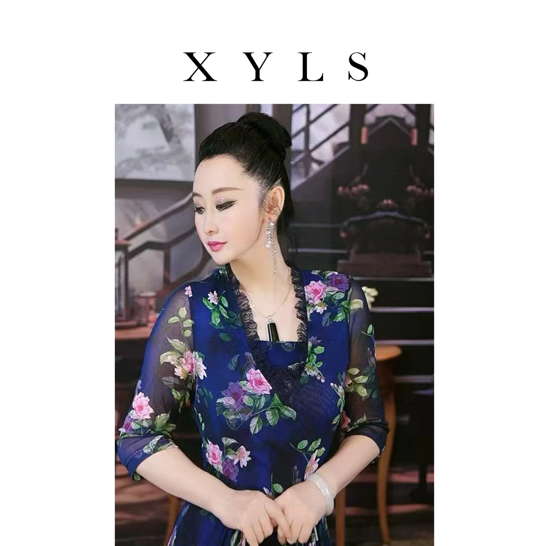 女装连衣裙弹力印花T006806