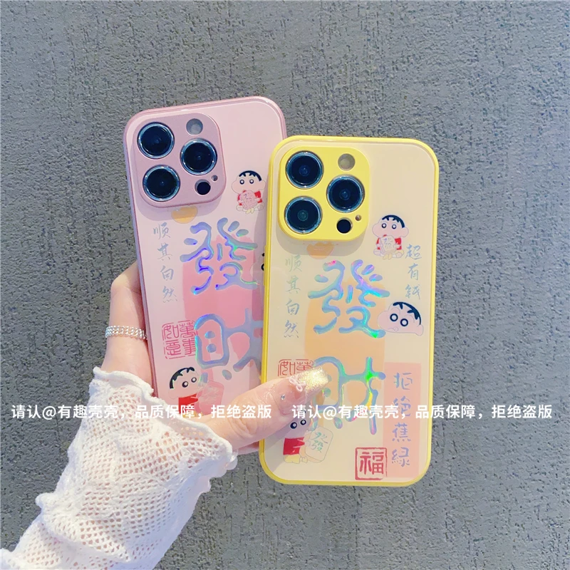 烫金玻璃壳适用苹果16/iphone/华为荣耀/OPPO/VIVO/小米手机壳潮