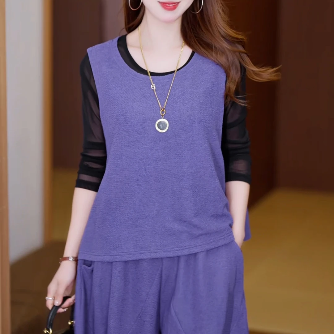 7072-11德泉峰新款上新休闲潮流百搭舒适气质上衣马甲大码显瘦