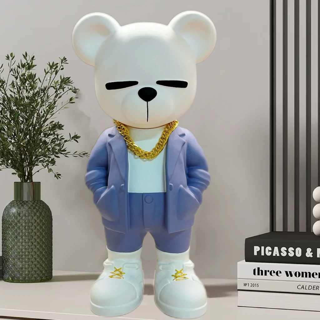 超大号西装暴富熊开业乔迁新居新家潮玩工艺品酒柜玄关电视柜摆件