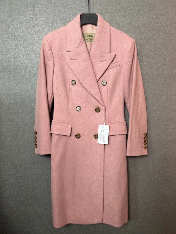 95新 BURBERRY/博柏利 Burberry粉色长款大衣95新