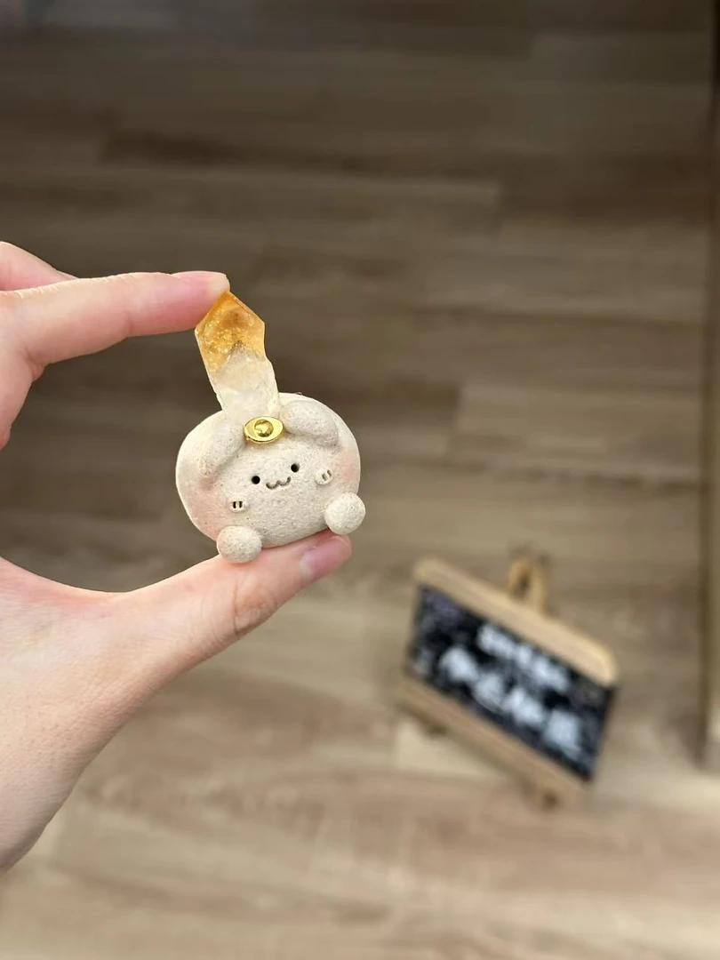 水晶小豆丁可爱高品质黄水精牙