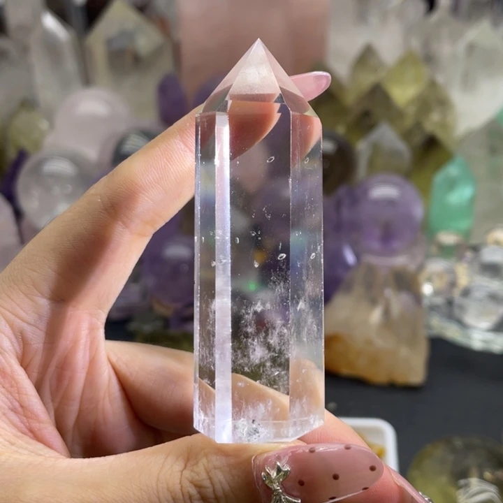 水晶珠宝半成品未镶嵌蓝针白柱38