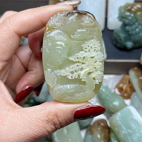 和田玉颈饰未镶嵌缘****8