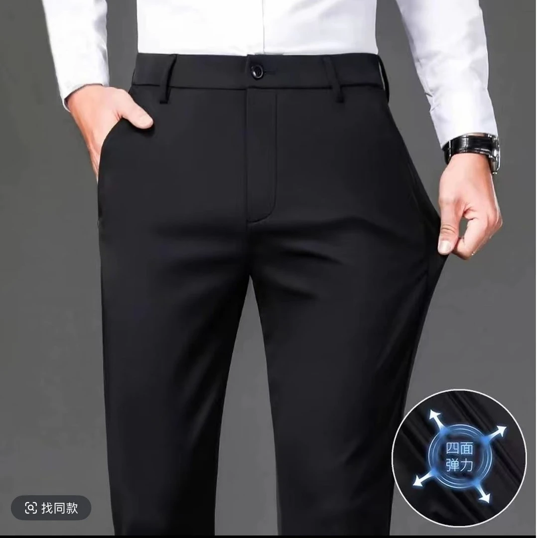 25年秋冬新款百搭款高弹断码修身小直筒商务休闲裤1