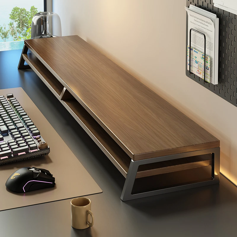 办公室显示屏支架工位多功能桌面整理收纳架家用多层显示屏增高架