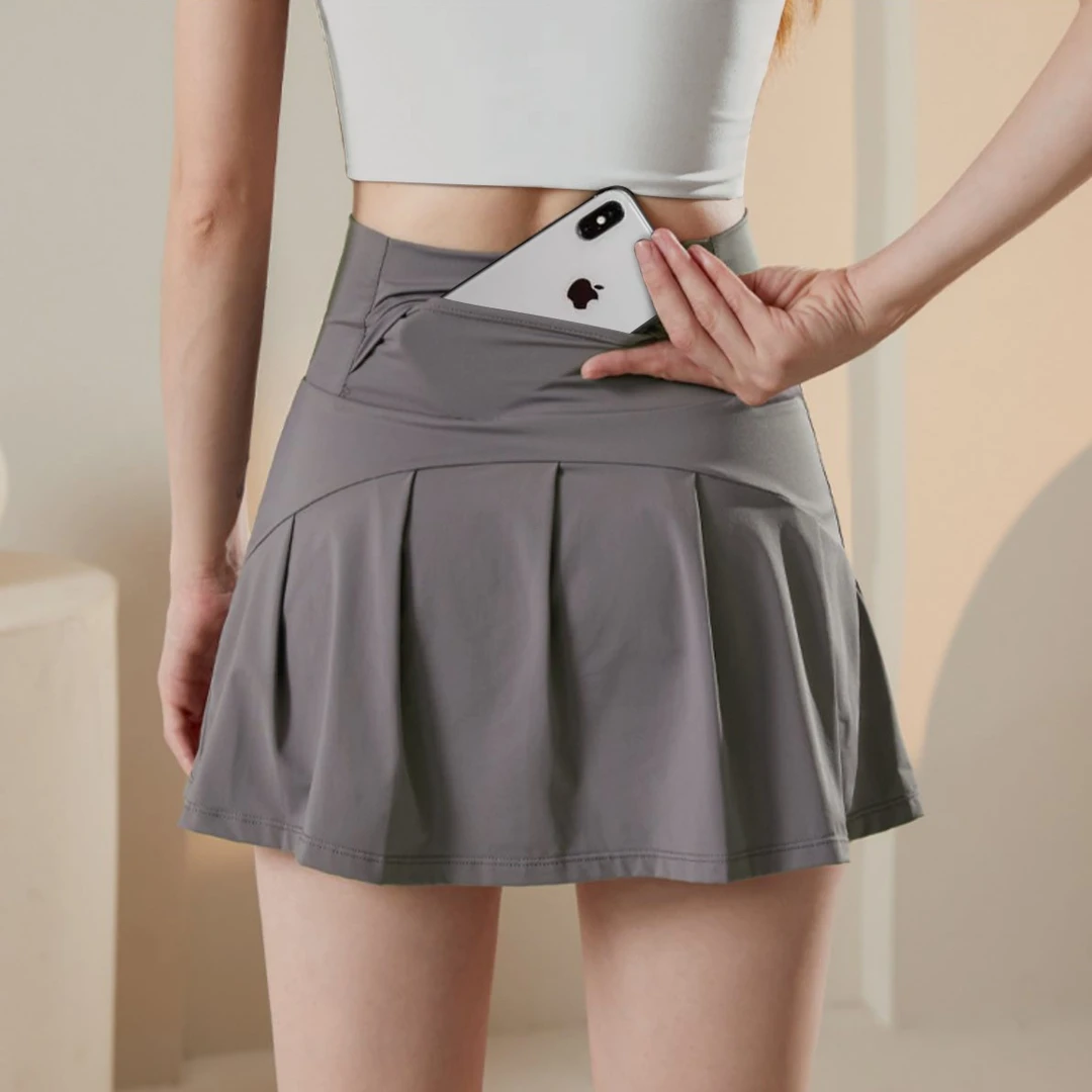 防走光裙子瑜伽短裙高腰显瘦网球裙夏季速干跑步健身显瘦半身裙