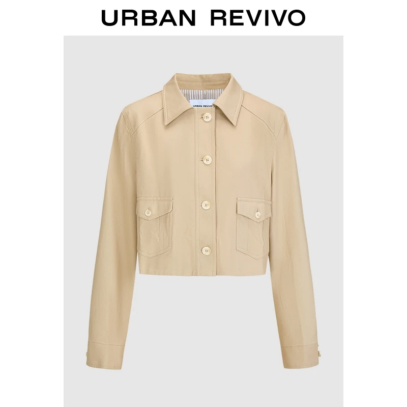 UR2025春季新款女装时尚都市休闲感纽扣口袋外套UIU150007