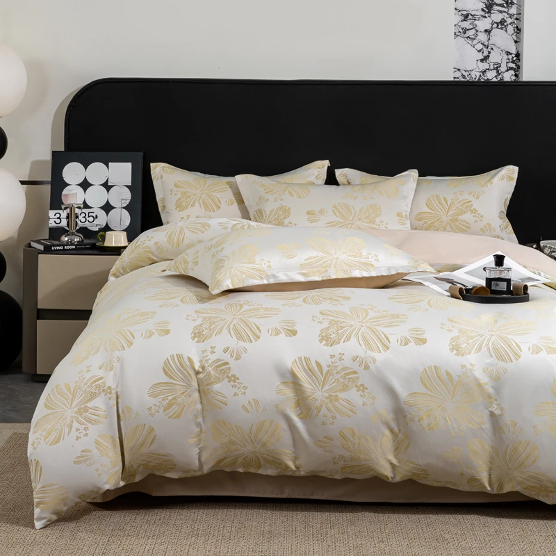 2025欧式贡缎提花四件套轻奢高端丝滑冰丝--春色满园(试睡30天）